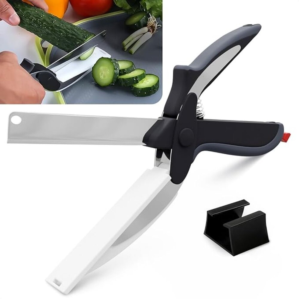 kitchen Scissors for Food – 2-in-1 Cutting Board Scissors & Knife